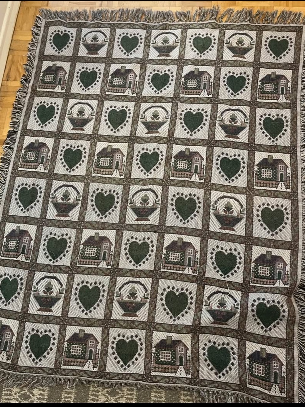Vintage Cottagecore Woven Blanket